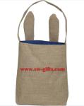 Easter eggs baskets jute bags cute gifts bunny mascot the easter bunny cotton