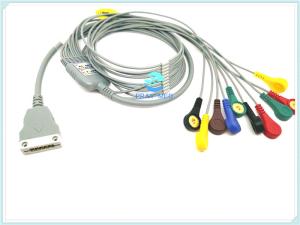 China Copper Conductor ECG Patient Cable , TPU ECG Holter Cable 10/12 Lead With Snap wholesale