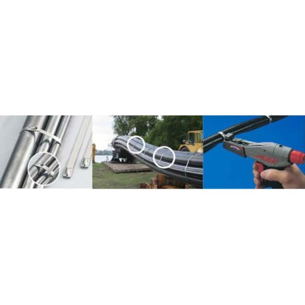 Fireproof Fiber Optic Components Self - Locking Type Stainless Steel Strap Metal Cable Ties