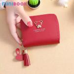 Small Ladies PU Leather Wallet Female Two-fold Hasp Mini Cute Clutch Decoration