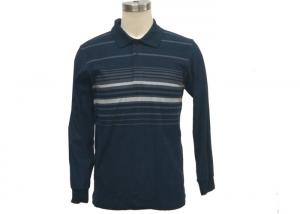 China Soft Mens Pique Polo Shirts , Mens Long Sleeve Polo T Shirts With Flat Knit Collar wholesale
