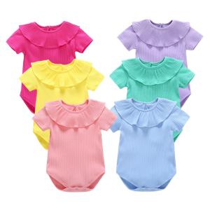China New Season | Newborn Short Sleeve Playsuit toddler Falbala Romper wholesale