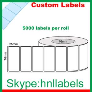 China Thermal Transfer Labels 76mmX25mm/1 Plain Transfer Roll Removable, 5,000Lpr, 76mm core wholesale