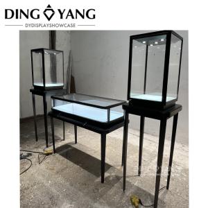 China Simple Modern Black Luxury Jewelry Show Case With Low Power Consumption Lights wholesale