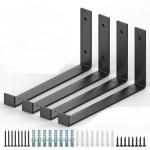 OEM/ODM 10 12 inch Wood Board Rustic Iron Heavy Duty Black Wall Floating Shelves