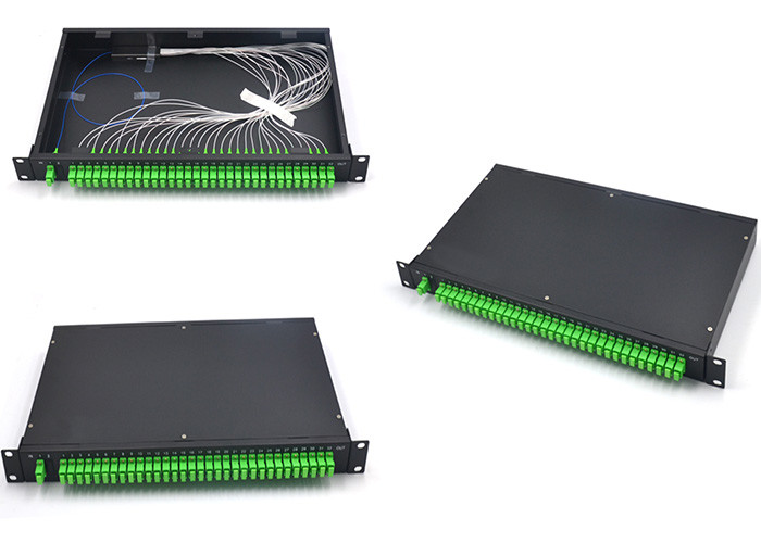 Rack Mounted Single Mode Fiber Splitter PLC 1*32 G657A1 Passive Fiber Optic Splitter 1x32 Patch Panel