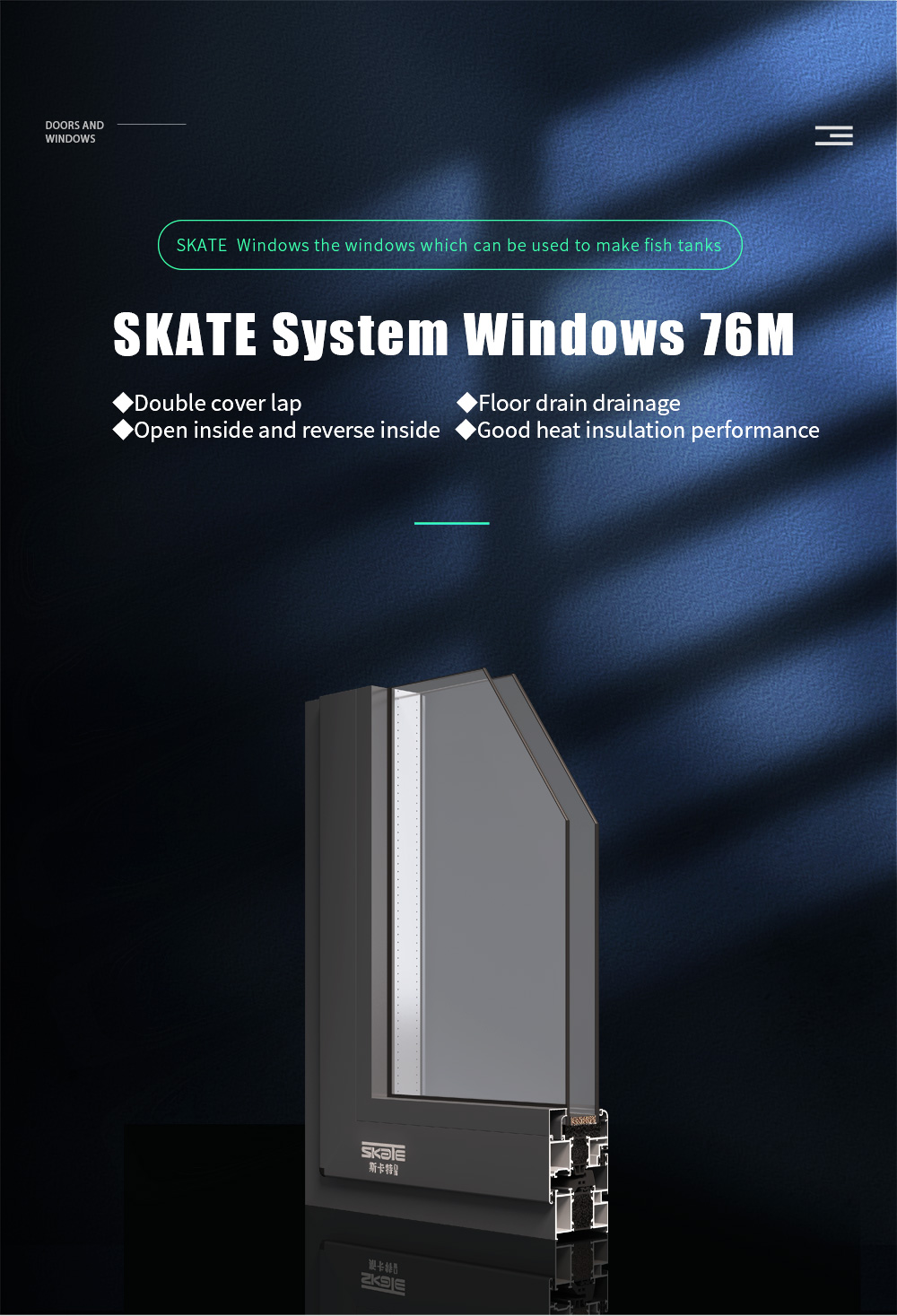 14-Layer Sealing Triple Glazed Aluminum Windows for Custom Design Villa Glass Windows