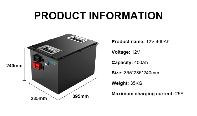 Voltage 12V Lithium Iron Phosphate Battery Rechargeable 400ah Lithium Battery