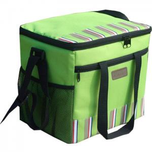 China Green Large Insulated Cooler Bags 600D polyester with food standard PVC lining on sale