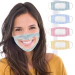 Reusable PET cloth visible mouth mask lip language face mask for deaf dumb