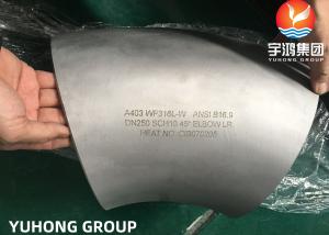 China ASME SA403 WP316L Butt Weld Steel Fittings 90°/45° Elbow Long Radius wholesale