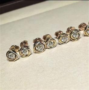 China C Three circle ring earrings18K white gold, 18K yellow gold, 18K rose gold, diamond. Model: B8045300 wholesale