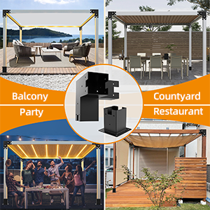 Elevated Wood Stand Kit with Carbon Steel Pergola Post Bracket and Extension Brackets