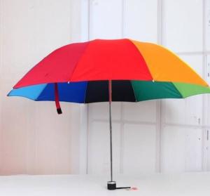 China Children's Rainbow Coloured Umbrella , Manual Open Color Wheel Umbrella 8 Ribs wholesale