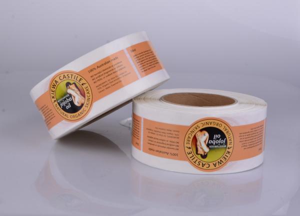 Custom waterproof glossy adheisve artpaper vinyl pp packaging label sticker in