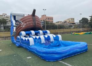 China Water Park Inflatable Water Slide With Double Lane Pool on sale