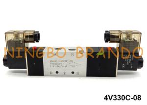China 4V330C-08 Airtac Type Pneumatic Solenoid Valve 5 Way 3 Position 24VDC wholesale
