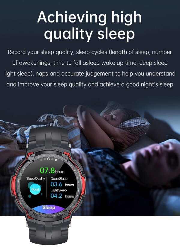 IP68 1.28inch Blood Pressure Monitor ECG Smart Watch 320mAh