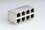 Black 2x4 Port RJ45 Female Jack 90 Degree Jack For Computer TV Set Box