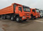 Orange Sinotruk Howo Dump Truck 371 HP 12 Wheels LHD High Loading Capacity