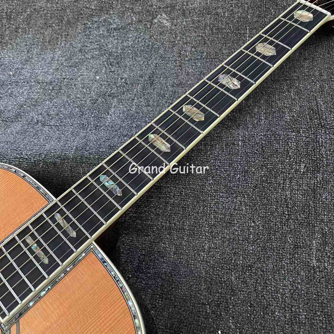 Custom OM Body Cedar Top Acoustic Electric Guitar with ROSEWOOD Back Side