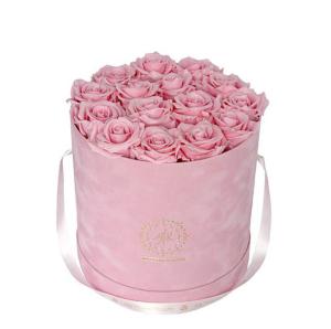 China Wallet CMYK Round Gift Hat Box with Paper Rose Velvet Flower Box Stylish and Functional wholesale