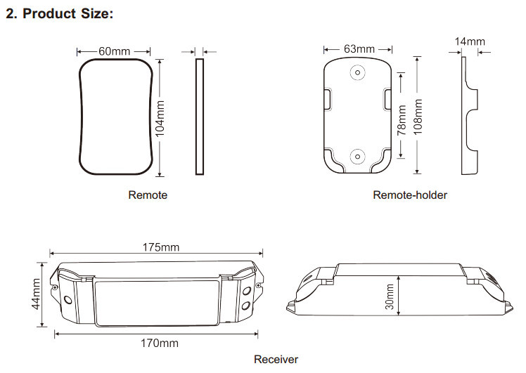 40-50m Distance LED Strip Controller With 433.92 MHz Working Frequency