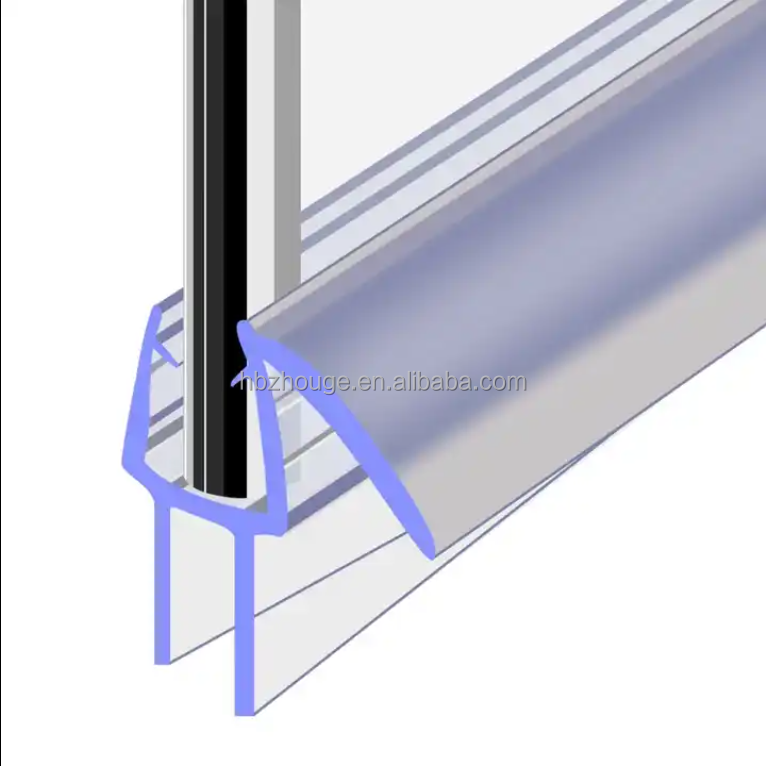 Waterproof PVC Weather Strip for Glass Thickness 6mm/8mm/10mm/12mm 2.2 Meters/Strip