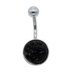 Black Background Rainbow Crystal Belly Bars Round Hoop Belly Button Ring Shiny