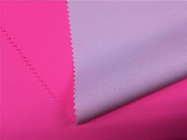 Neon Pink Color Garment Leather Fabric With Recycle Polyester Backing 0.5mm For