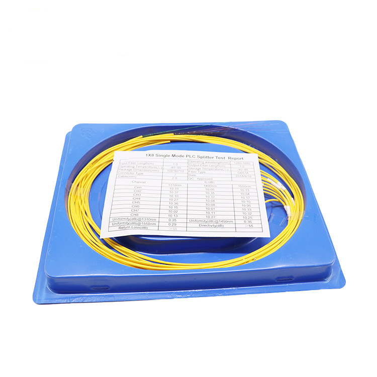 1x8 ABS Cassettes Fiber Optic Splitter Splice / Pigtailed SC APC Connector Box Type