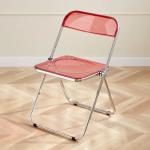 Green Blue Acrylic Foldable Chair Adjustable Clear Plastic Folding Chair