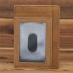 Credit Card Genuine Leather Men's Wallet with Crazy Horse Pickup Bag Minimalist