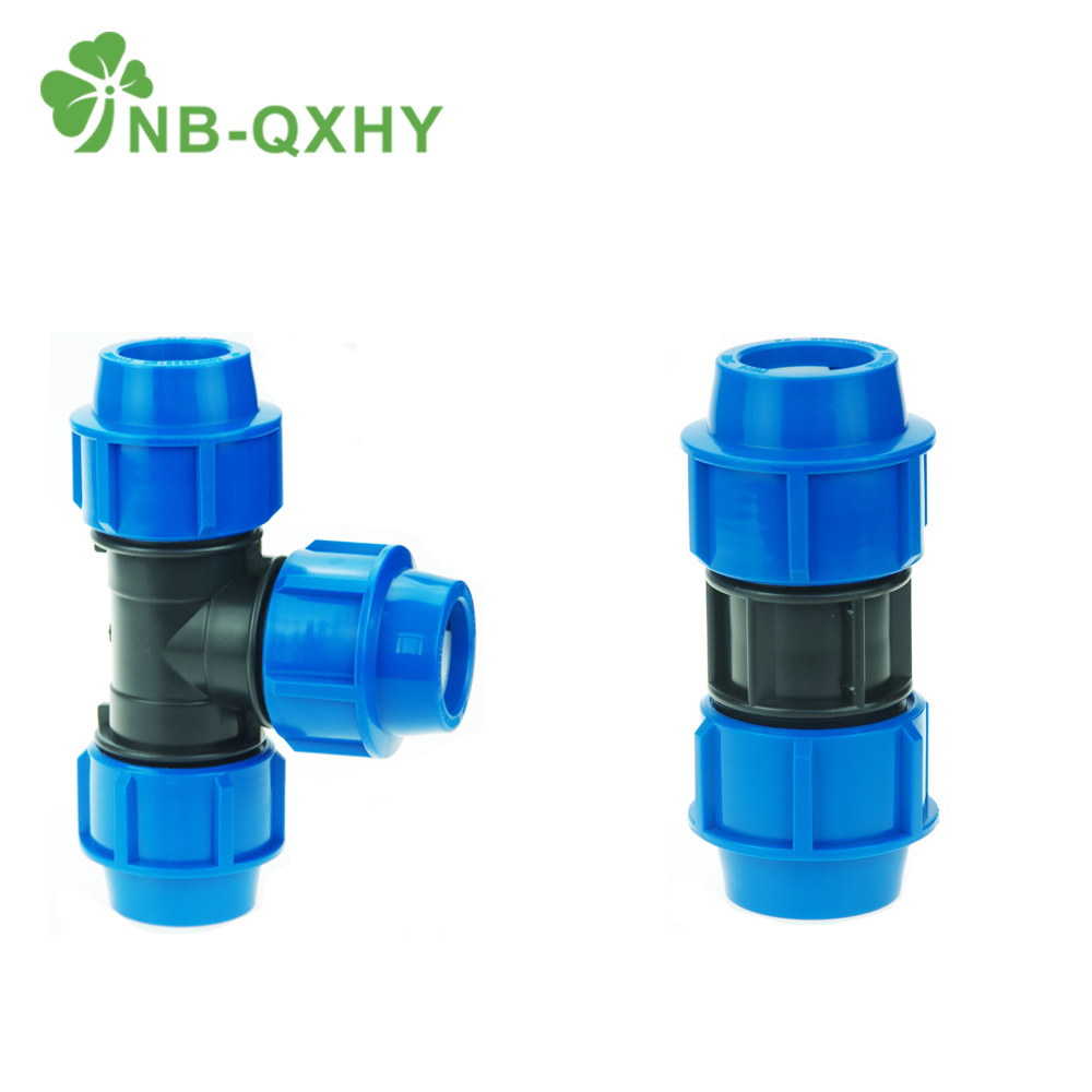 OEM Blue Turkey PP Threaded Elbow Tee Compression Fittings for Irrigation