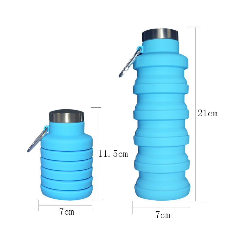 Stocked Silicone Water Bottle 500ml Eco Friendly Collapsible Water Bottles