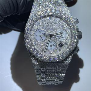 China Custom VVS Lab Moissanite Diamond Watch Iced Out Hand Setting Bezel wholesale