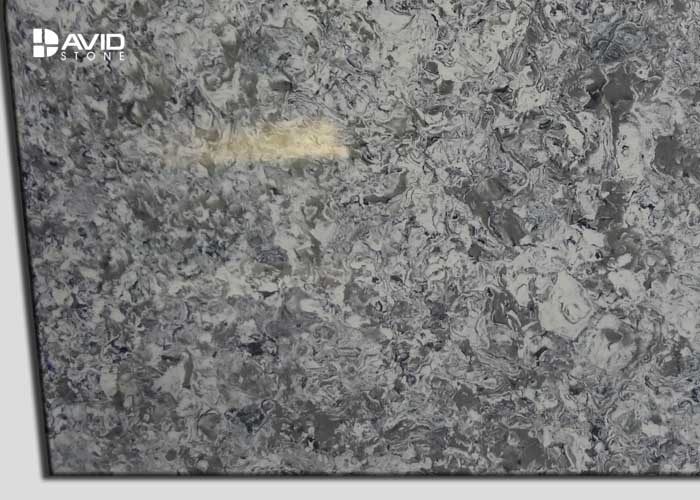 High Polished Quartz Grey White Slab SGS Approved Stain Resistant