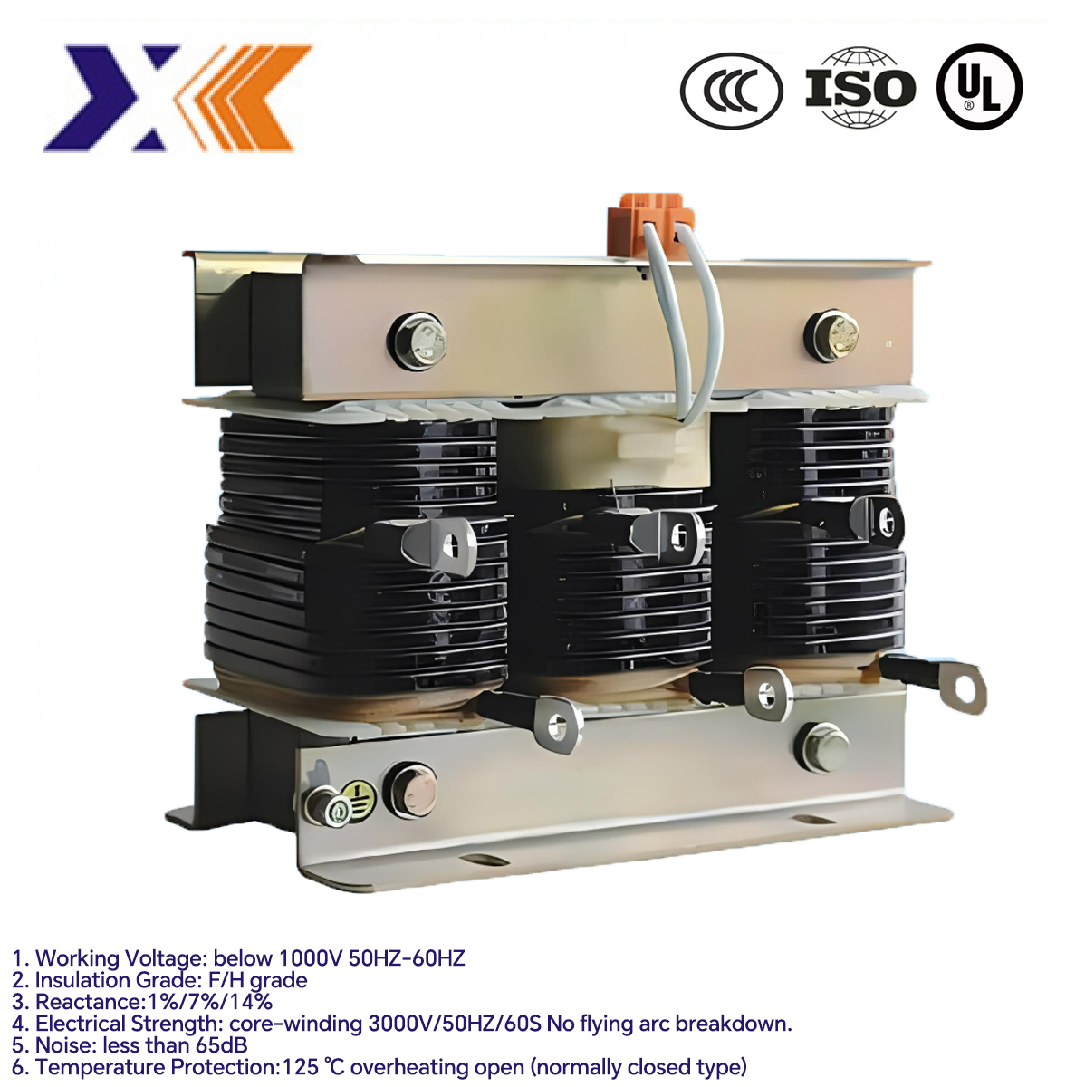 GBL-ACL-30A Three-phase Reactors for Power Supply Output Voltage Options and Filter