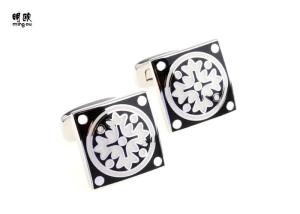 China Square Shaped Custom Mens Cufflinks Modern Design Shiny Nickel Electroplate wholesale