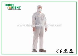 China White Protective Disposable Coveralls With Both Hood And Feetcover For Protect Body From Pollution wholesale