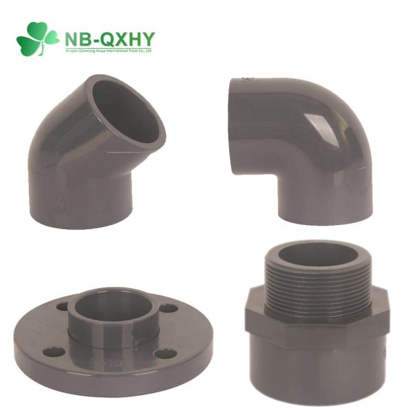UPVC DIN Pn16 Plastic Gray Cross Tee for Irrigation Pipe Connection System Solution