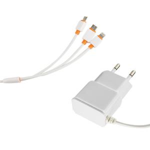 China Home Multi Usb Charger , White Color Usb Mobile Charger With Type C Cable wholesale