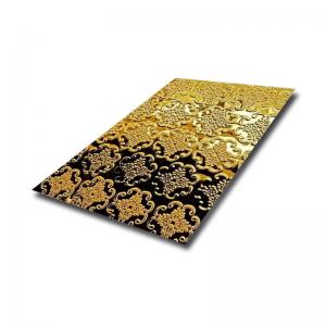 China Customized 304 ss steel plate 2b/ba/no.4/hL fininsh gold embossed stainless steel sheets wholesale