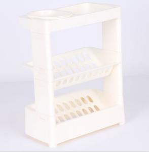 China Durable Plastic Draining Rack Three Layers Shelf Corner Mounted For Food wholesale