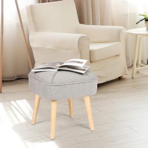 China Square Footrest Modern Ottoman Stool Fabric Seat Soft Paded Dressing Shoe Bench wholesale