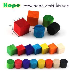 China Natural color multi-colored wooden suare cubes blocks for children DIY craft work creative hobbies KIDS STEM INNOVATION wholesale