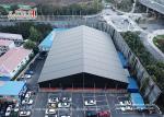10m Span Sport Event Tents With Roof Lining Curtain Tempered Glass Walls