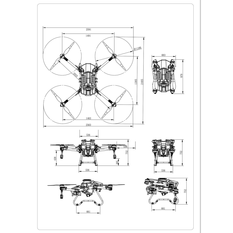 Customized Drone Ultrasonic Flowmeter with Enhanced Fuselage Structure and Folding Boom