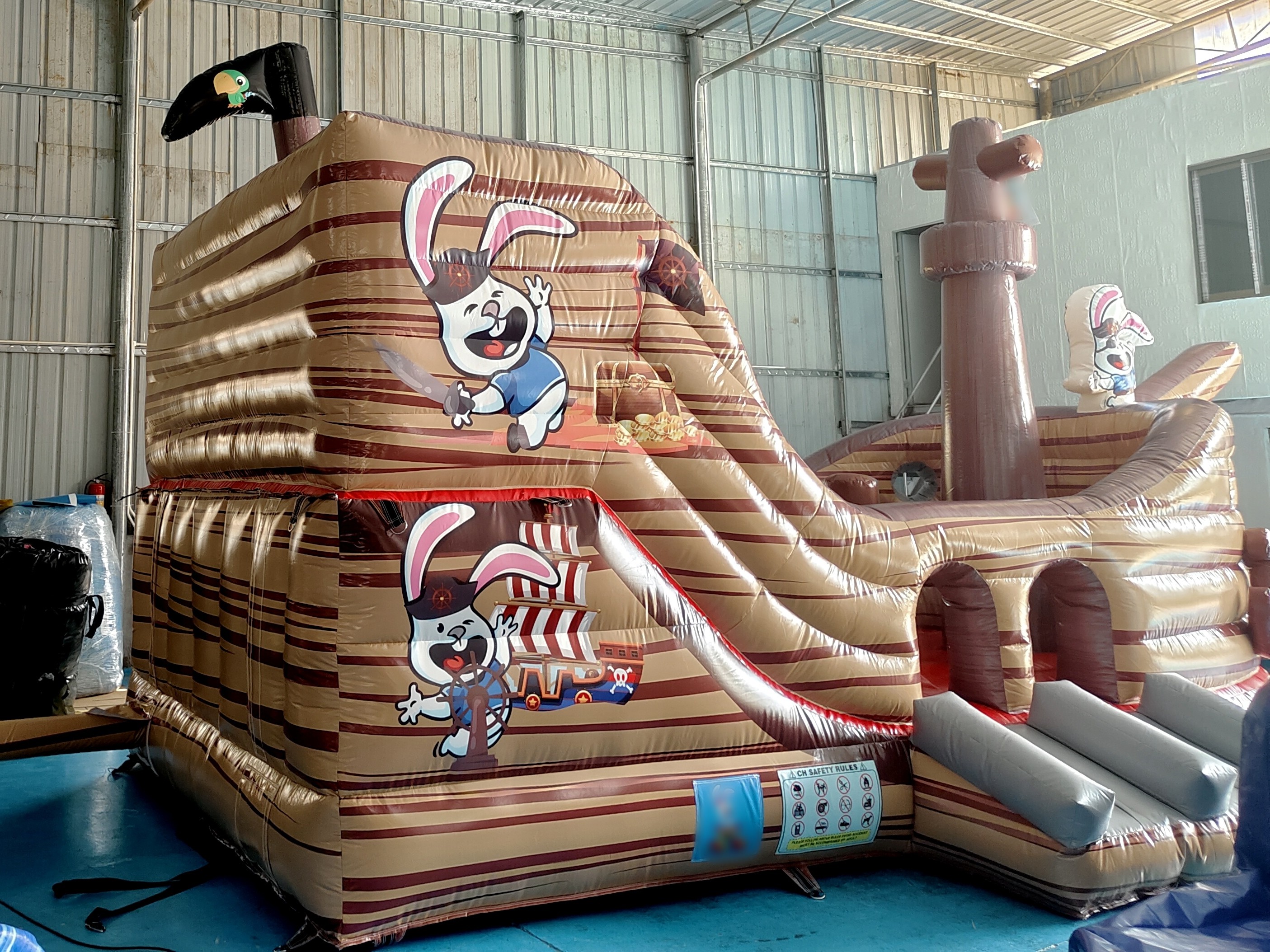 Commercial Inflatable Castle The Pirate Ship Inflatable Bouncy House With Slide Inflatable Playground For Kids