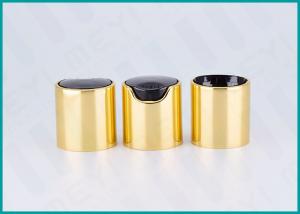 China Highly Sealed Gold Disc Top Bottle Caps And Lids 24/410 With Black Press Top on sale